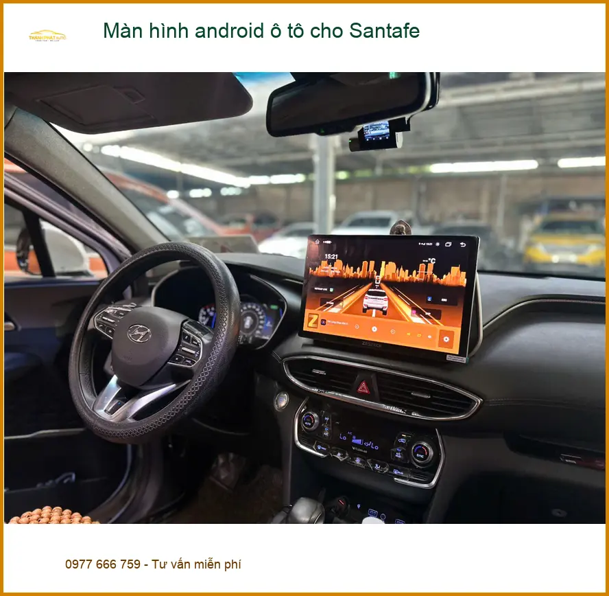 Anh Hưng nâng cấp Màn hình Android ô tô cho Santafe tại Quận 10 để xem YouTube