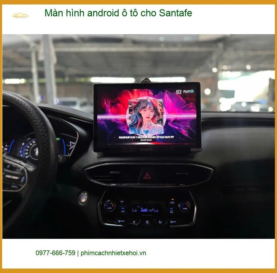Anh Hưng nâng cấp Màn hình Android ô tô cho Santafe tại Quận 10 để xem YouTube ảnh thực tế 3