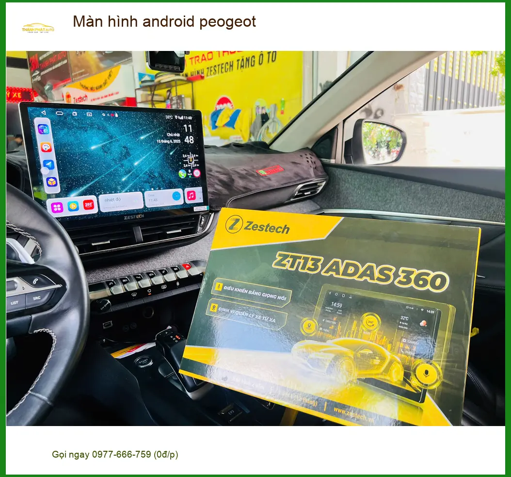 Anh Khang lắp màn hình Android cho Peugeot 3008 tại Quận 10 để giải trí trên xe ảnh thực tế 4