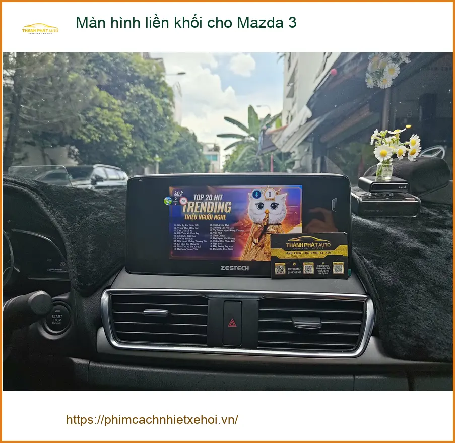 Anh Kiên lắp màn hình liền khối cho Mazda 3 tại Quận 12 vì màn hình zin quá nhỏ ảnh thực tế 2
