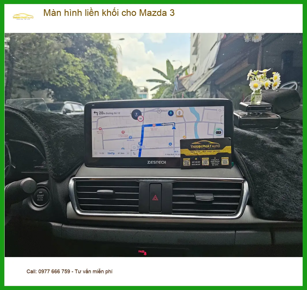 Anh Kiên lắp màn hình liền khối cho Mazda 3 tại Quận 12 vì màn hình zin quá nhỏ ảnh thực tế 3