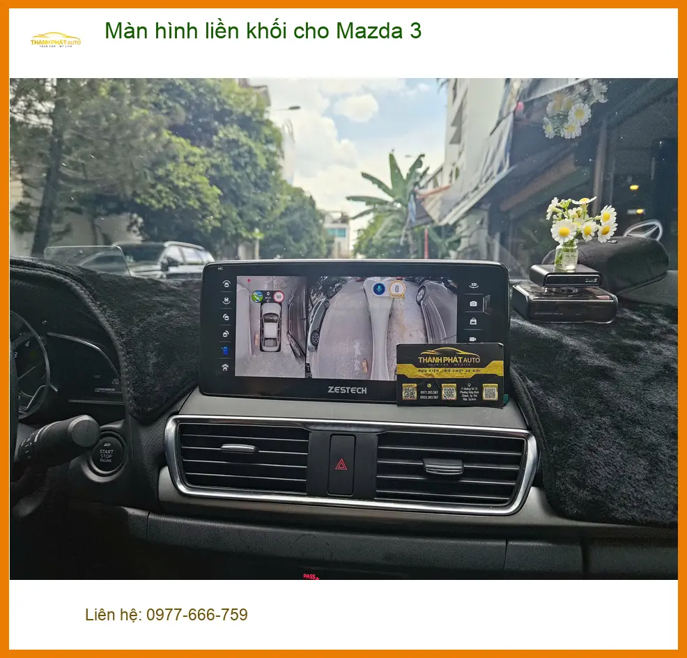 Anh Kiên lắp màn hình liền khối cho Mazda 3 tại Quận 12 vì màn hình zin quá nhỏ ảnh thực tế 4