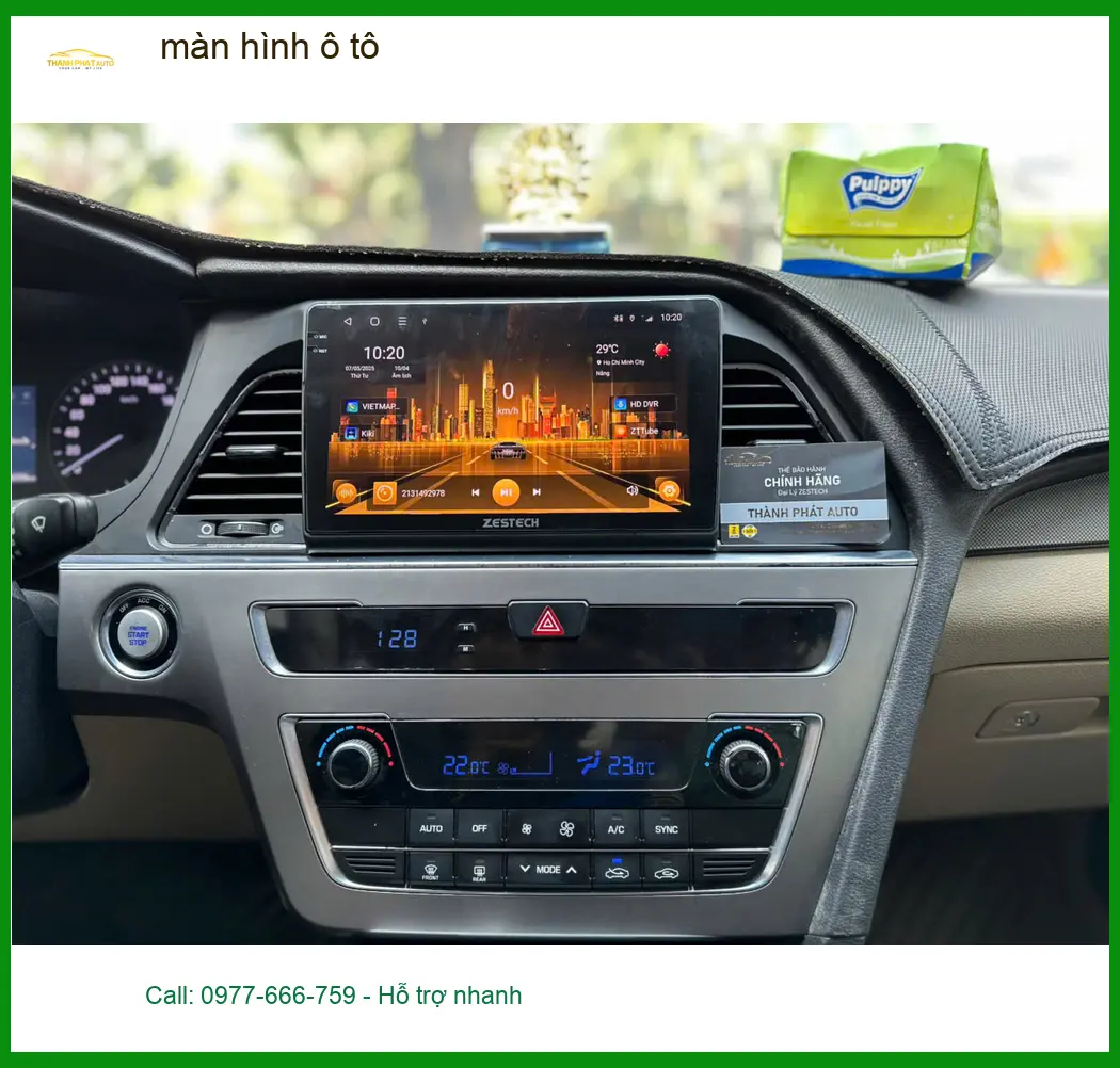 Chú Đức Hạnh lắp màn hình ô tô cho Hyundai Accent tại Bình Chánh vì màn hình zin quá bé ảnh thực tế 2