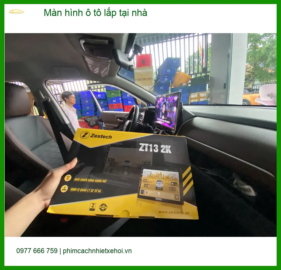 Chị Thảo lắp màn hình ô tô tận nhà Quận 2 cho Hyundai Accent mới ảnh thực tế 2