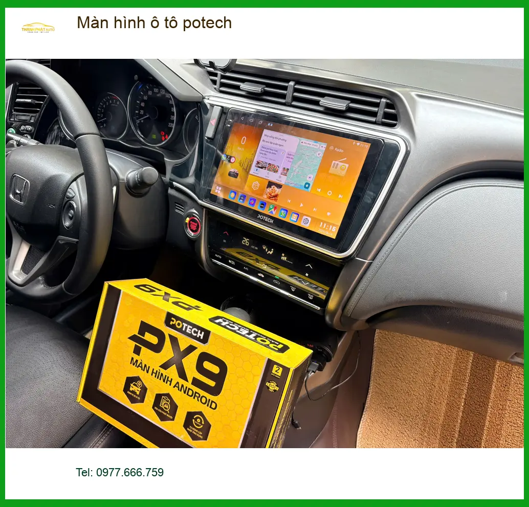Chị Vân lắp màn hình ô tô Potech cho Honda CRV tại Quận 6 vì màn zin quá cũ ảnh thực tế 2
