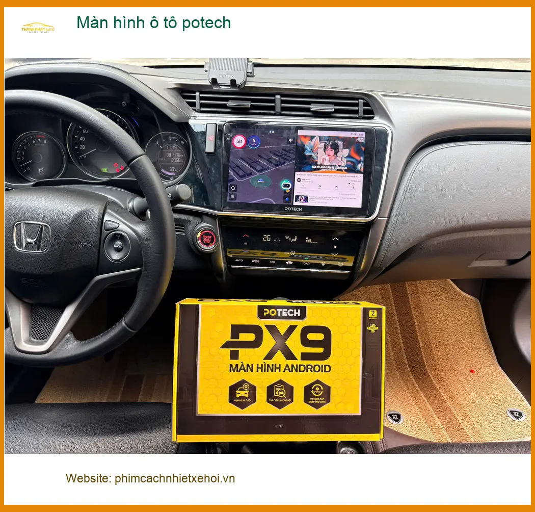 Chị Vân lắp màn hình ô tô Potech cho Honda CRV tại Quận 6 vì màn zin quá cũ ảnh thực tế 3