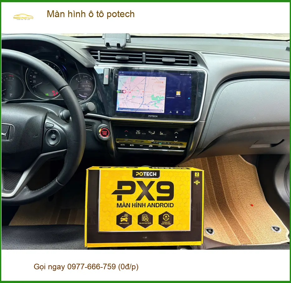 Chị Vân lắp màn hình ô tô Potech cho Honda CRV tại Quận 6 vì màn zin quá cũ ảnh thực tế 4