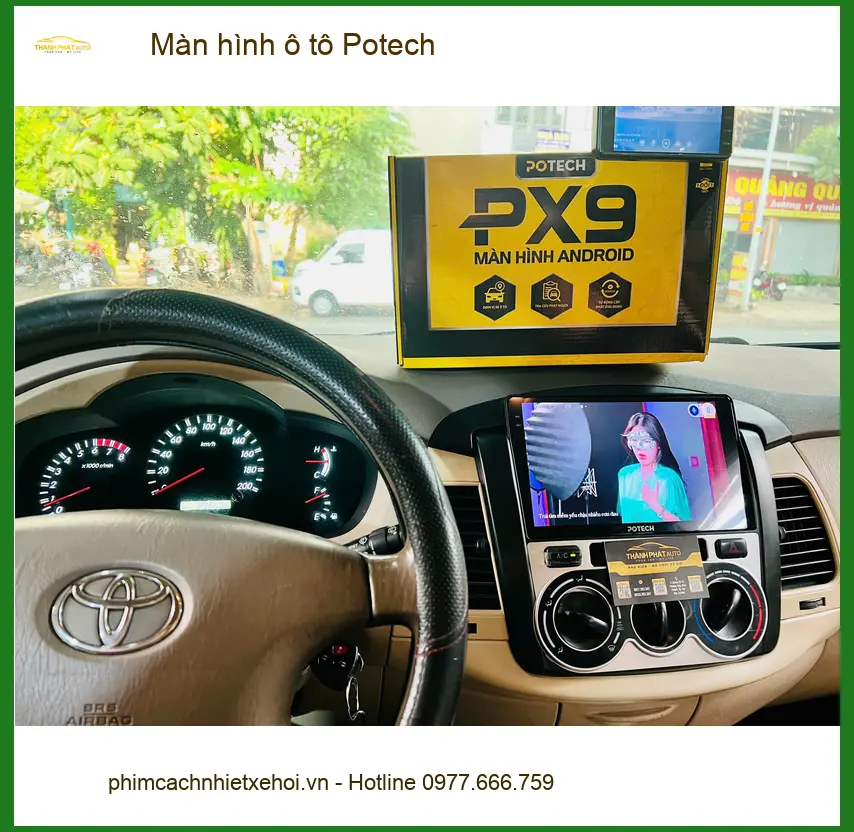 Anh Quang lắp màn hình ô tô Potech cho Hyundai Santa Fe tại Quận 2