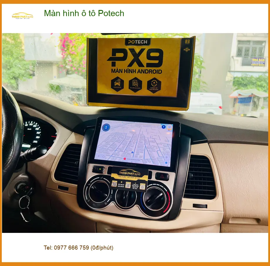 Chị Thanh nâng cấp màn hình ô tô Potech cho Hyundai Accent tại Hóc Môn vì màn zin chậm