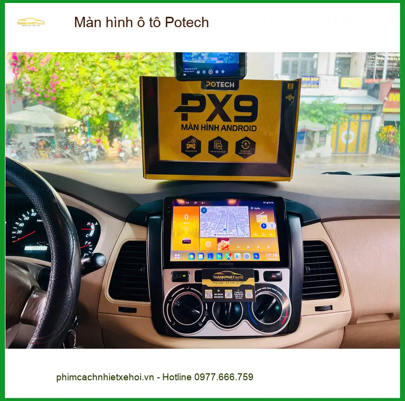 Anh Quang lắp màn hình ô tô Potech cho Hyundai Santa Fe tại Quận 2 ảnh thực tế 2