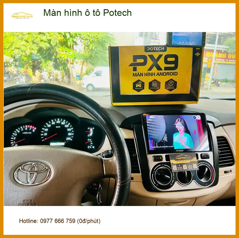 Chị Thanh nâng cấp màn hình ô tô Potech cho Hyundai Accent tại Hóc Môn vì màn zin chậm ảnh thực tế 2