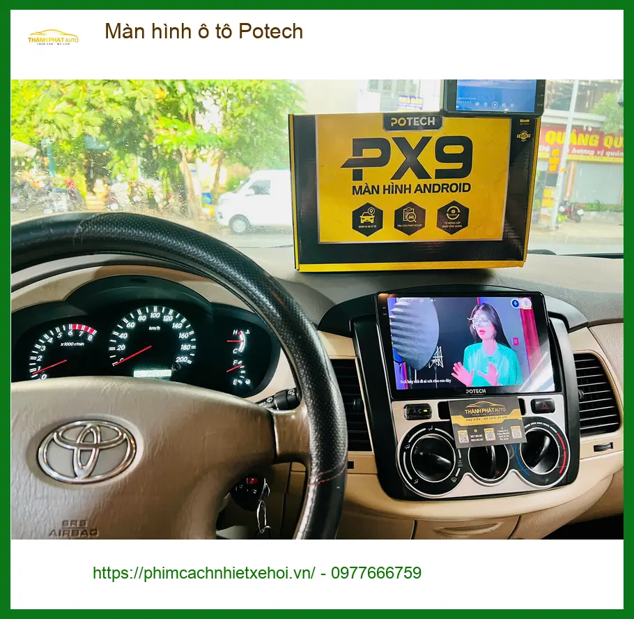 Chị Thanh nâng cấp màn hình ô tô Potech cho Hyundai Accent tại Hóc Môn vì màn zin chậm ảnh thực tế 3