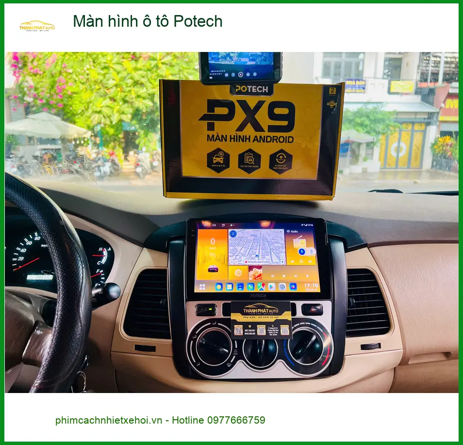 Chị Thanh nâng cấp màn hình ô tô Potech cho Hyundai Accent tại Hóc Môn vì màn zin chậm ảnh thực tế 4