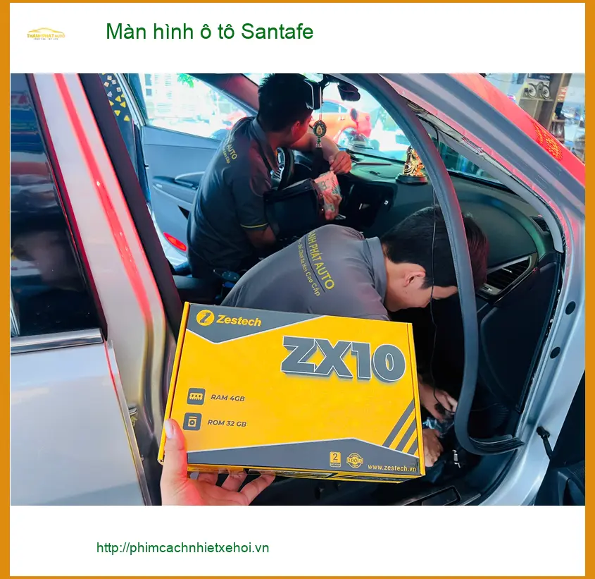 Anh Khải lắp màn hình ô tô Santafe Quận Bình Tân để nâng tầm trải nghiệm