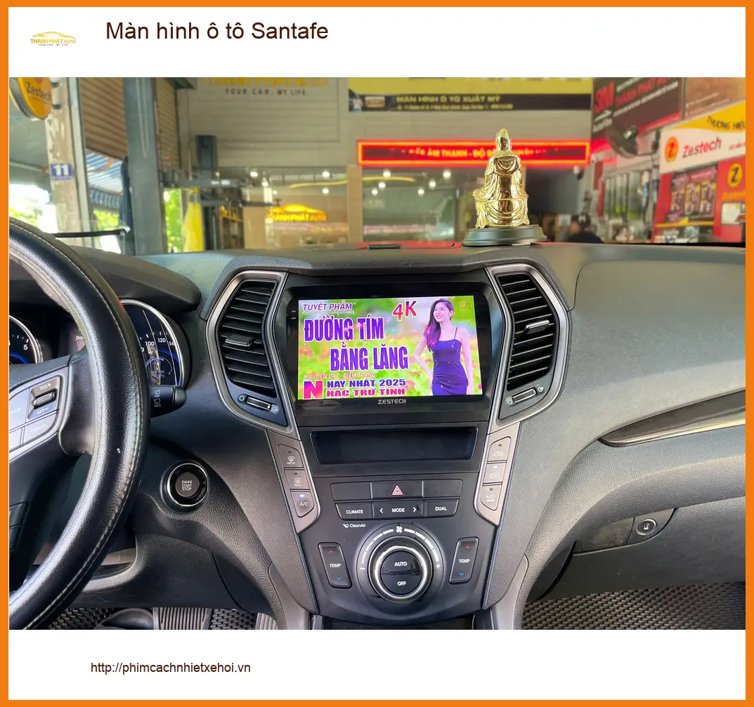 Anh Khải lắp màn hình ô tô Santafe tại Quận Gò Vấp vì màn zin đã cũ và chậm ảnh thực tế 2