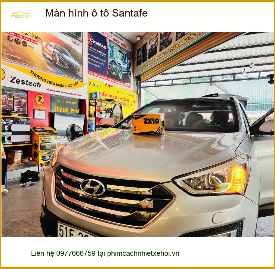 Anh Trung nâng cấp màn hình ô tô Santafe tại Quận 3 để có nhiều tính năng giải trí ảnh thực tế 4