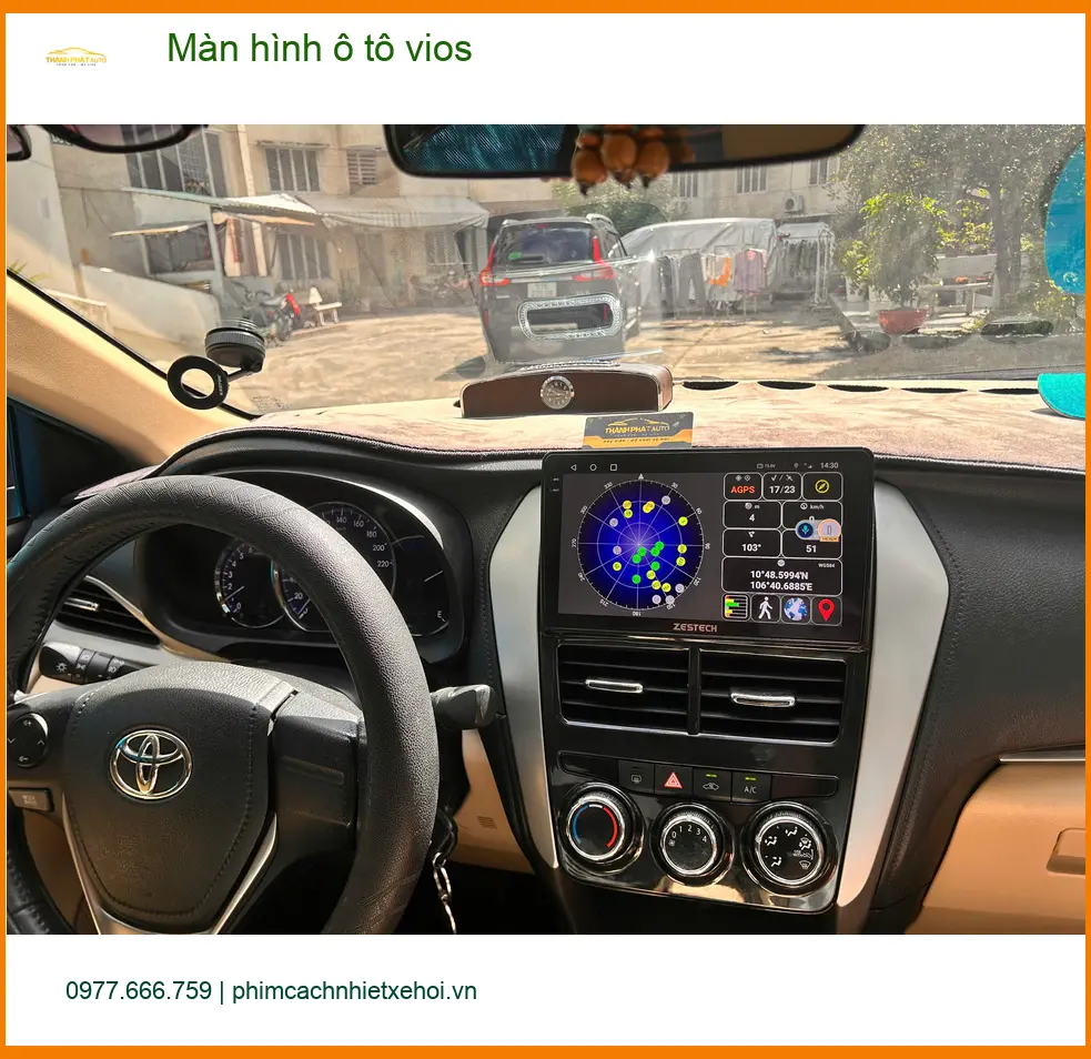 Anh Đức Thiện lắp màn hình ô tô Vios tại Quận 7 vì màn hình cũ đã lỗi thời ảnh thực tế 2