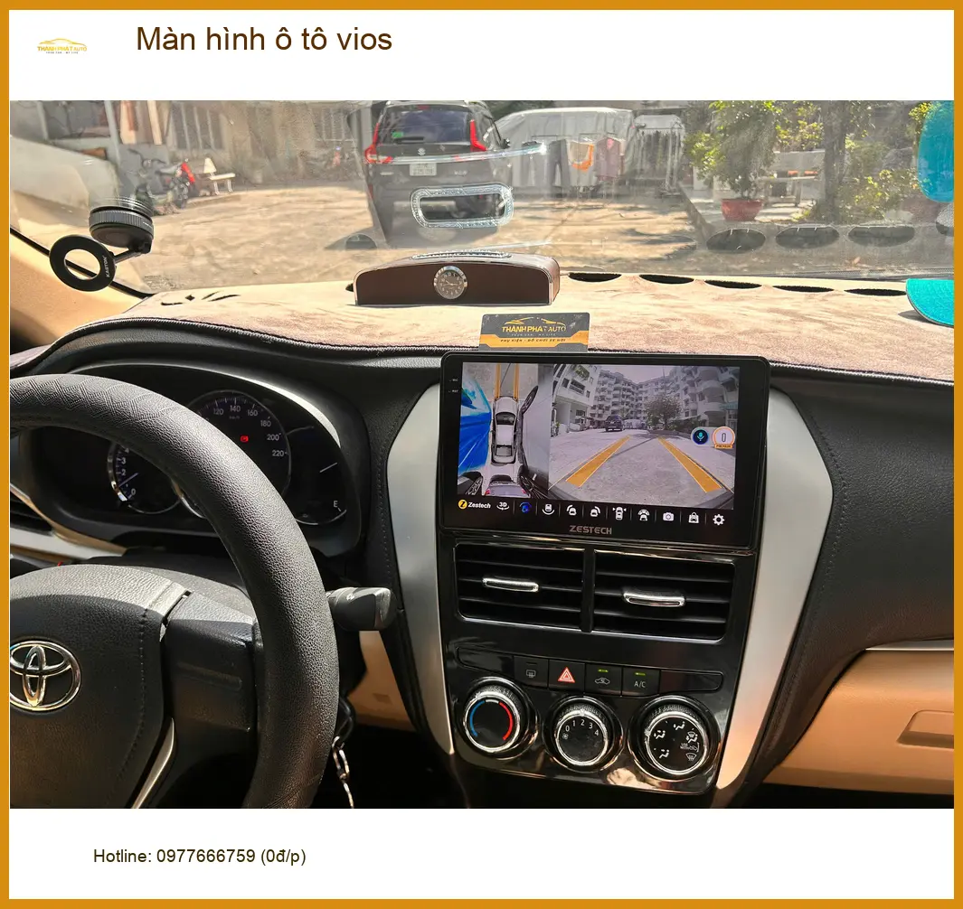 Anh Đức Thiện lắp màn hình ô tô Vios tại Quận 7 vì màn hình cũ đã lỗi thời ảnh thực tế 3