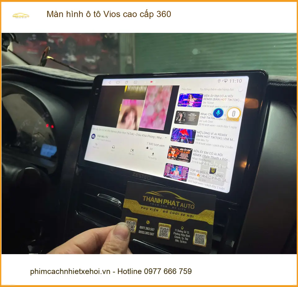 Anh Dũng lắp màn hình ô tô Vios 360 tại Củ Chi để lái xe an toàn.