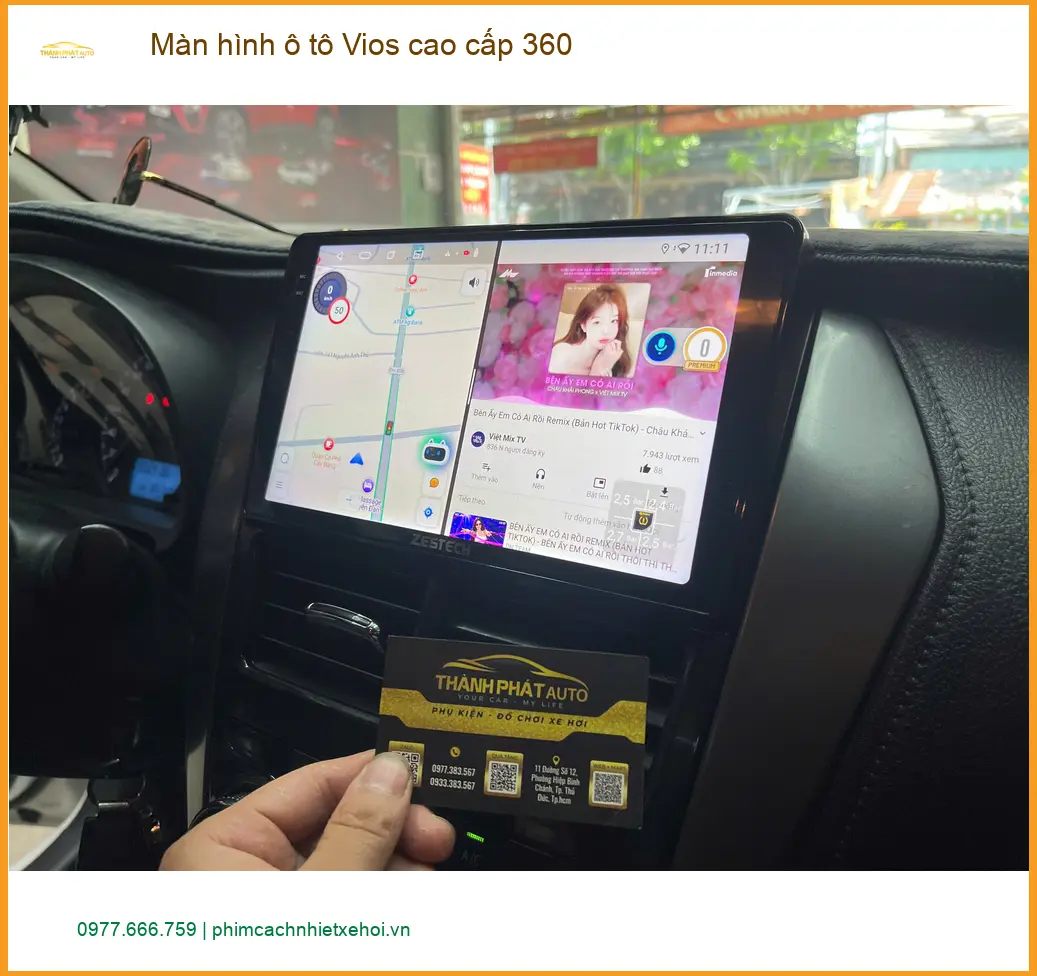 Anh Dũng lắp màn hình ô tô Vios 360 tại Củ Chi để lái xe an toàn. ảnh thực tế 3
