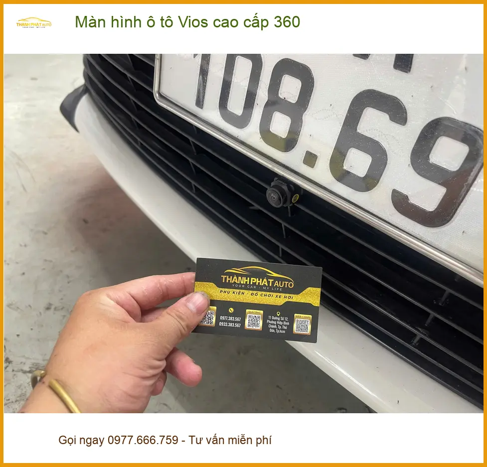 Chị Minh Thư lắp màn hình ô tô Vios 360 cao cấp Quận 12 để dễ dàng đỗ xe trong hẻm nhỏ ảnh thực tế 2