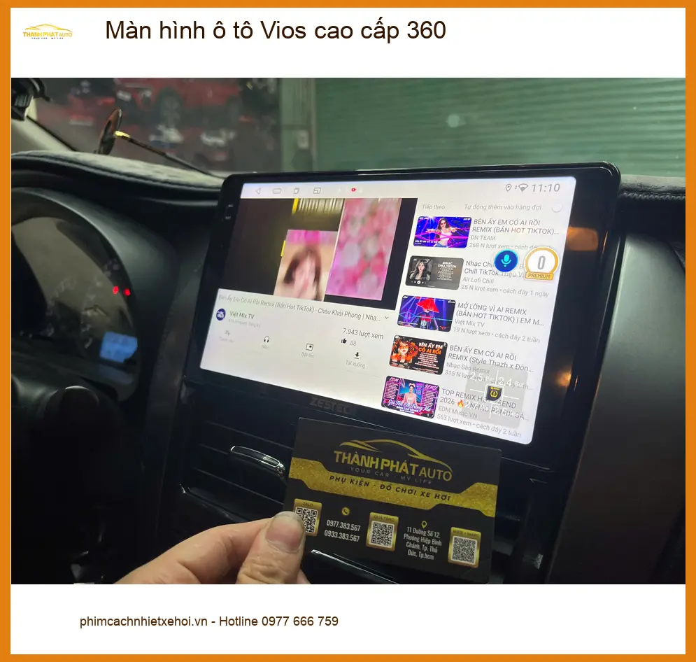 Chị Minh Thư lắp màn hình ô tô Vios 360 cao cấp Quận 12 để dễ dàng đỗ xe trong hẻm nhỏ ảnh thực tế 4