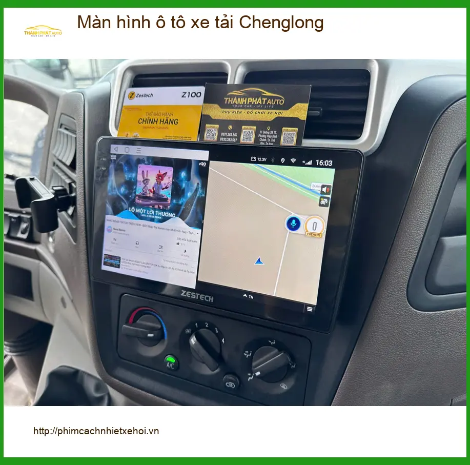 Anh Hưng lắp màn hình ô tô xe tải Chenglong tại Quận 2 để tiện theo dõi lộ trình