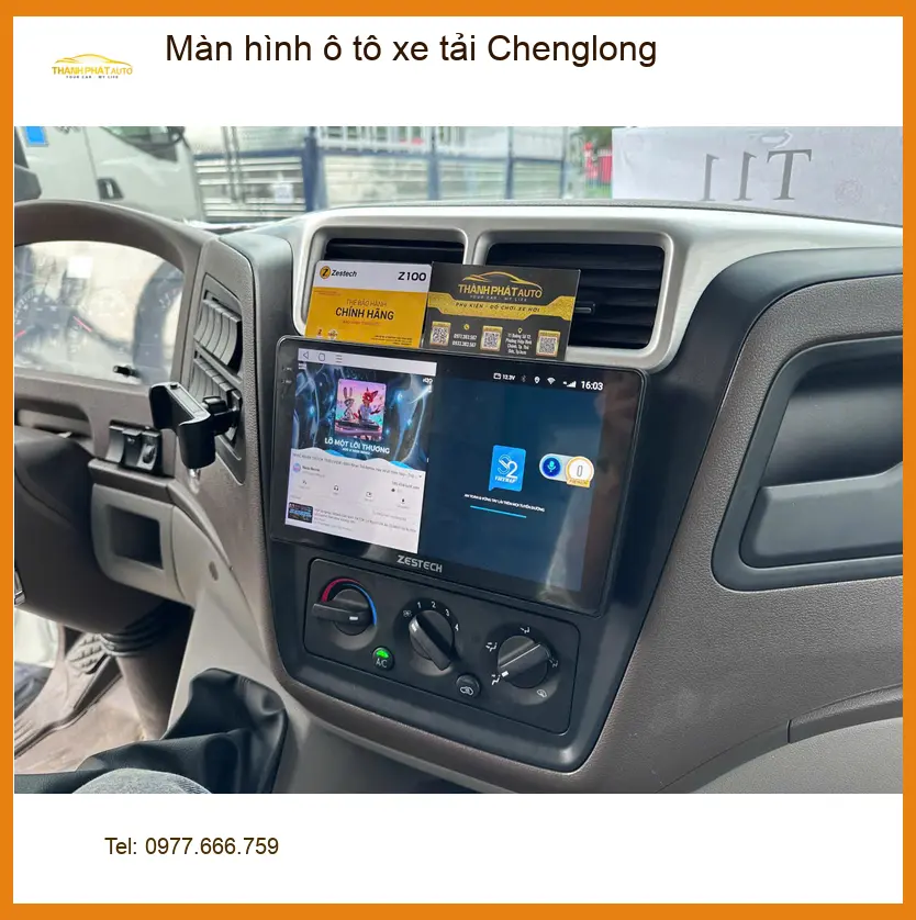 Anh Hưng lắp màn hình ô tô xe tải Chenglong tại Quận 2 để tiện theo dõi lộ trình ảnh thực tế 3