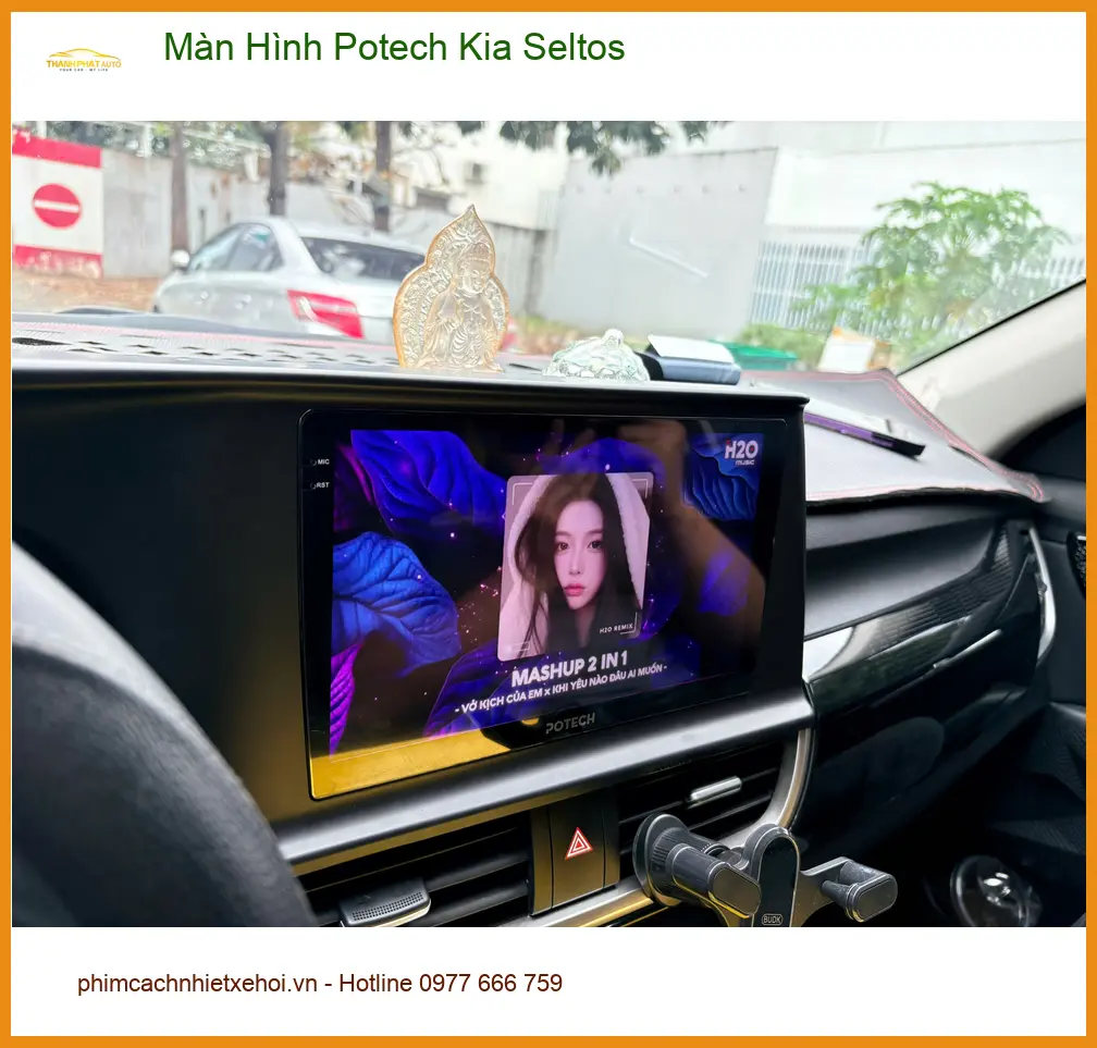Anh Quang lắp Màn Hình Potech Kia Seltos tại Quận 3 để xe thêm hiện đại ảnh thực tế 2