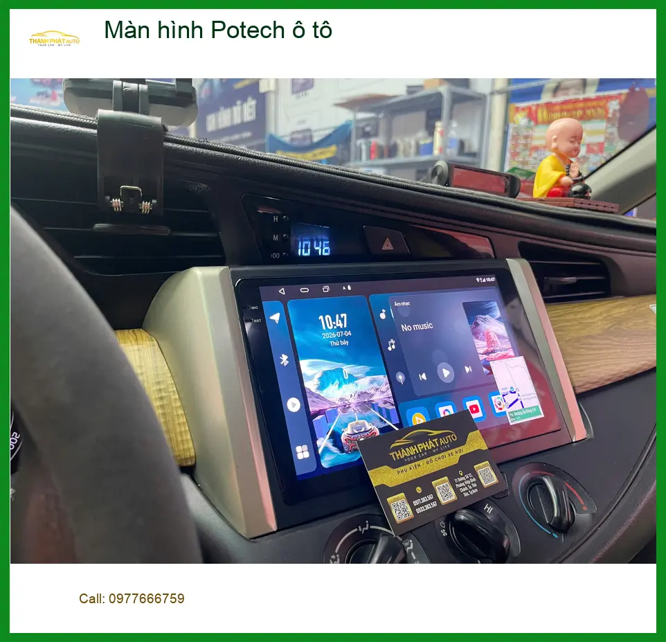 Chị Kiều lắp Màn hình Potech ô tô cho Honda CR-V tại Quận Tân Phú vì màn hình cũ bị giật lag