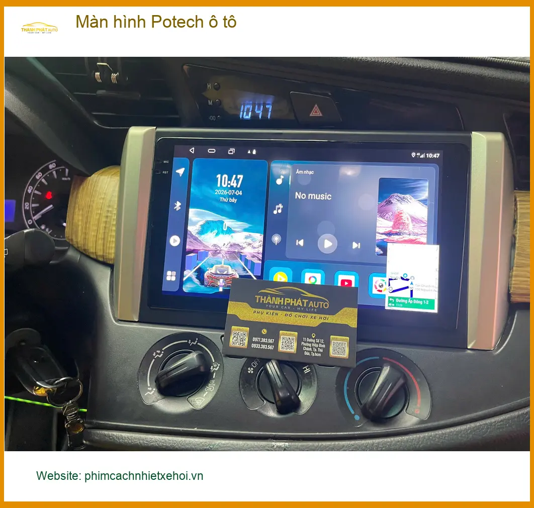 Chị Kiều lắp Màn hình Potech ô tô cho Honda CR-V tại Quận Tân Phú vì màn hình cũ bị giật lag ảnh thực tế 2