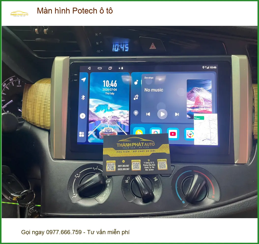 Chị Kiều lắp Màn hình Potech ô tô cho Honda CR-V tại Quận Tân Phú vì màn hình cũ bị giật lag ảnh thực tế 3