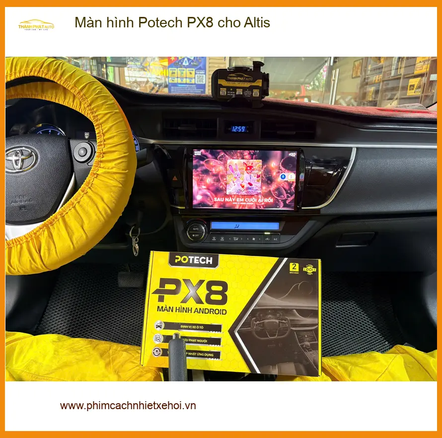 Chị Hương lắp màn hình Potech PX8 cho Altis ở Bình Chánh cần nâng cấp tiện ích ảnh thực tế 2
