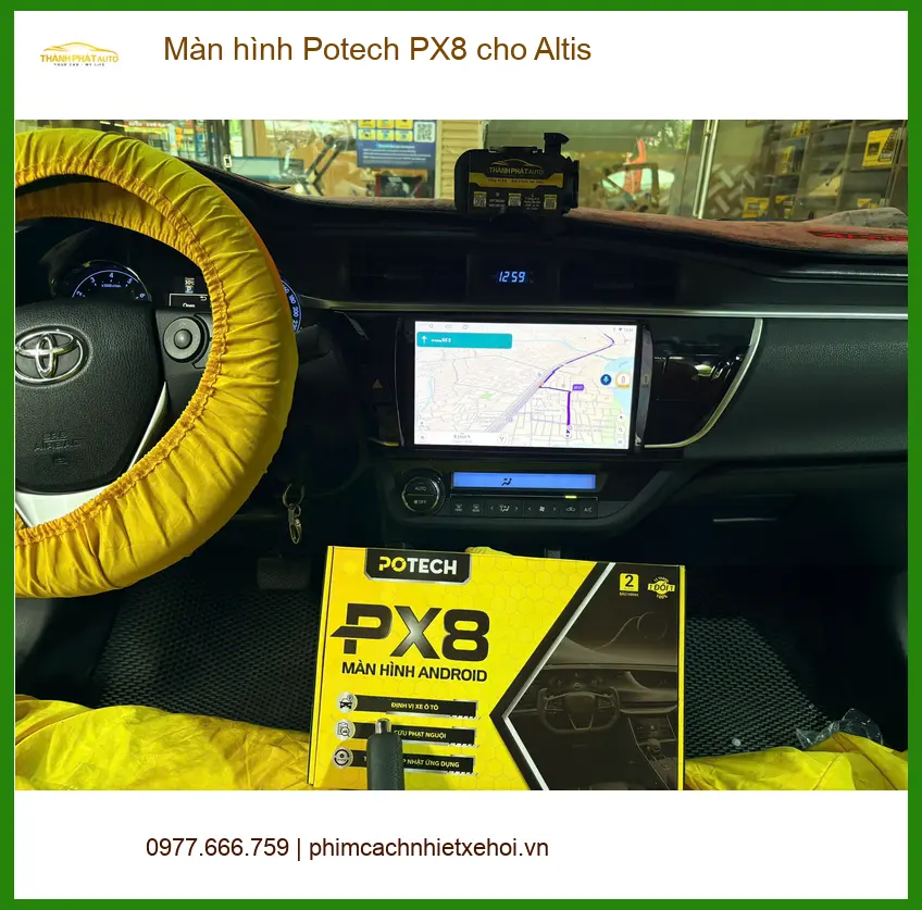 Chị Hương lắp màn hình Potech PX8 cho Altis ở Bình Chánh cần nâng cấp tiện ích ảnh thực tế 3