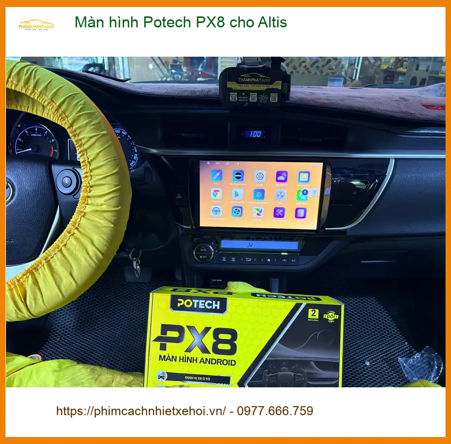 Chị Hương lắp màn hình Potech PX8 cho Altis ở Bình Chánh cần nâng cấp tiện ích ảnh thực tế 4