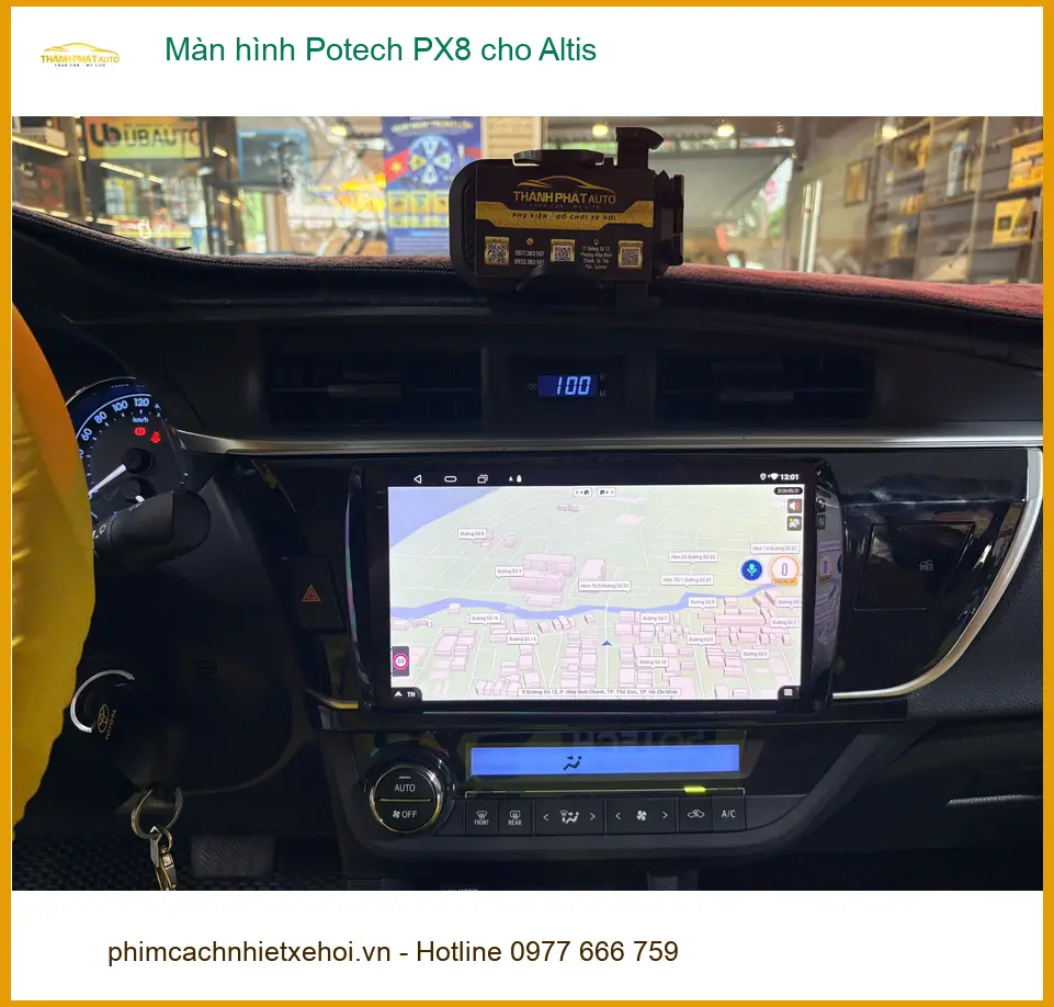 Chị Hương lắp màn hình Potech PX8 cho Altis ở Bình Chánh cần nâng cấp tiện ích ảnh thực tế 5