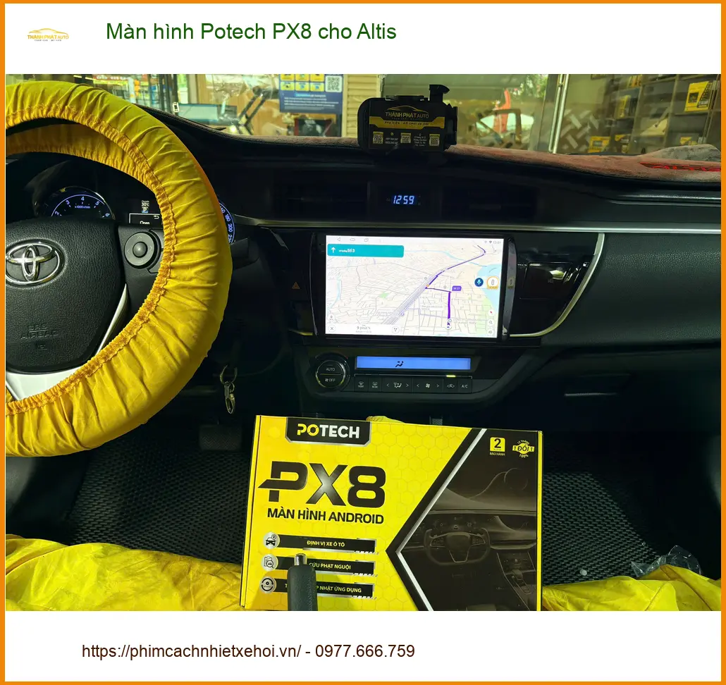 Chị Thảo nâng cấp Màn hình Potech PX8 cho Altis vì màn hình zin quá nhàm chán tại Phú Nhuận