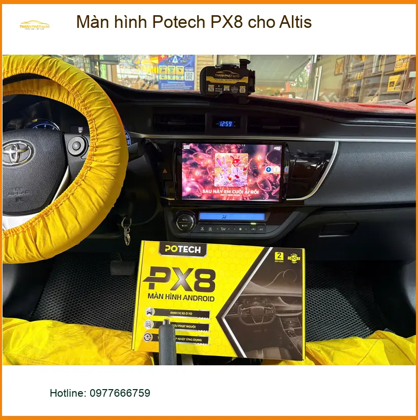 Chị Thảo nâng cấp Màn hình Potech PX8 cho Altis vì màn hình zin quá nhàm chán tại Phú Nhuận ảnh thực tế 2