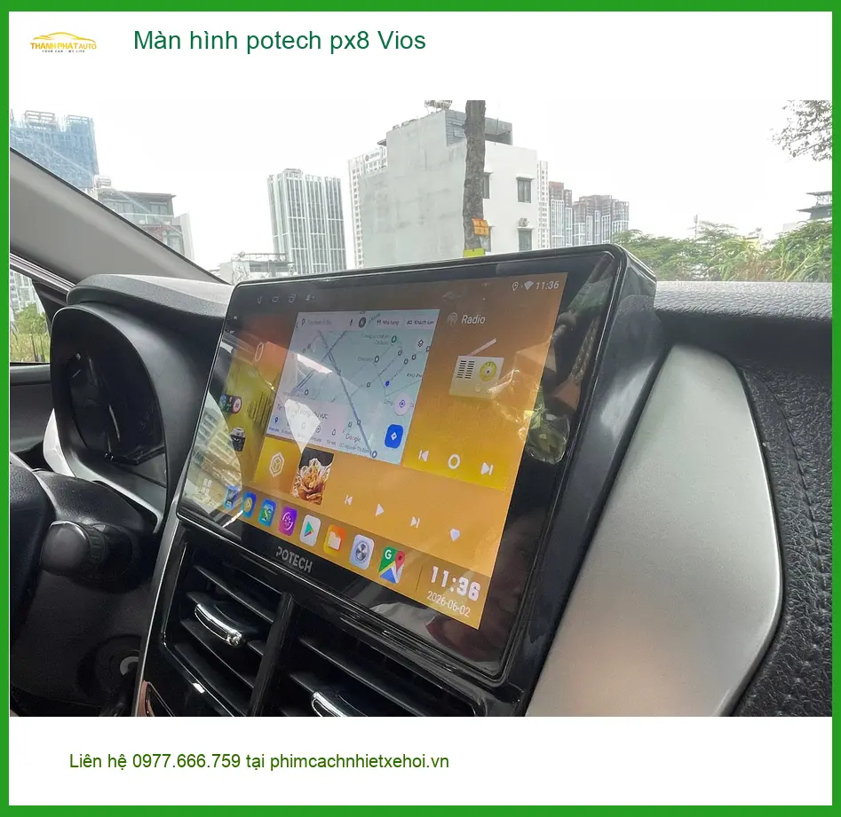 Anh Khang lắp màn hình Potech PX8 Vios Quận 12 cho xe thêm hiện đại ảnh thực tế 2