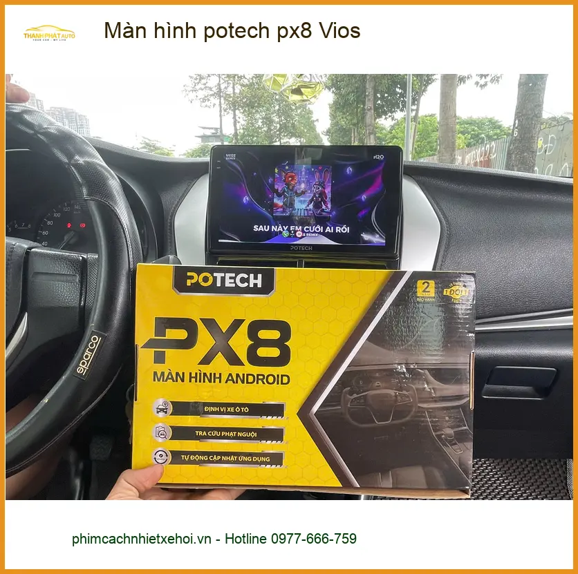 Anh Khang lắp màn hình Potech PX8 Vios Quận 12 cho xe thêm hiện đại ảnh thực tế 4