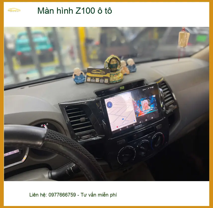 Anh Minh lắp Màn hình Z100 ô tô Hyundai SantaFe tại Quận 2 để nâng cao trải nghiệm lái xe ảnh thực tế 2