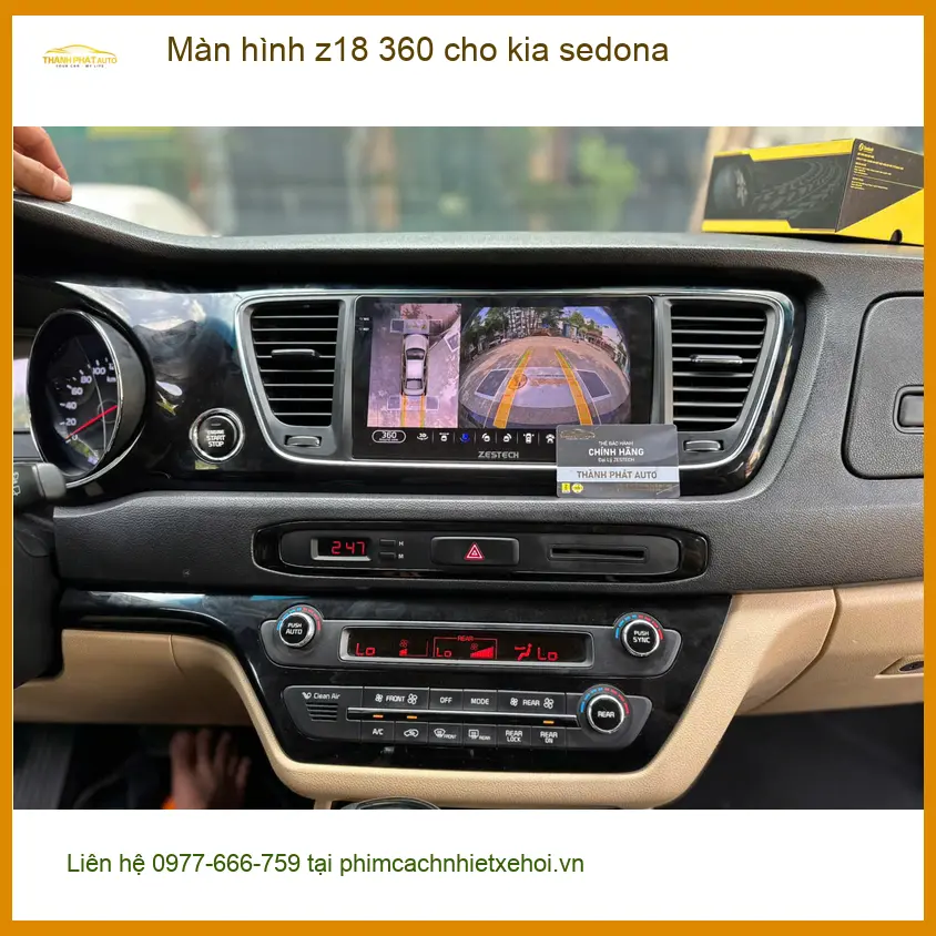 Anh Tấn lắp màn hình Z18 360 cho Kia Sedona tại Hóc Môn để lái xe an toàn hơn ảnh thực tế 2
