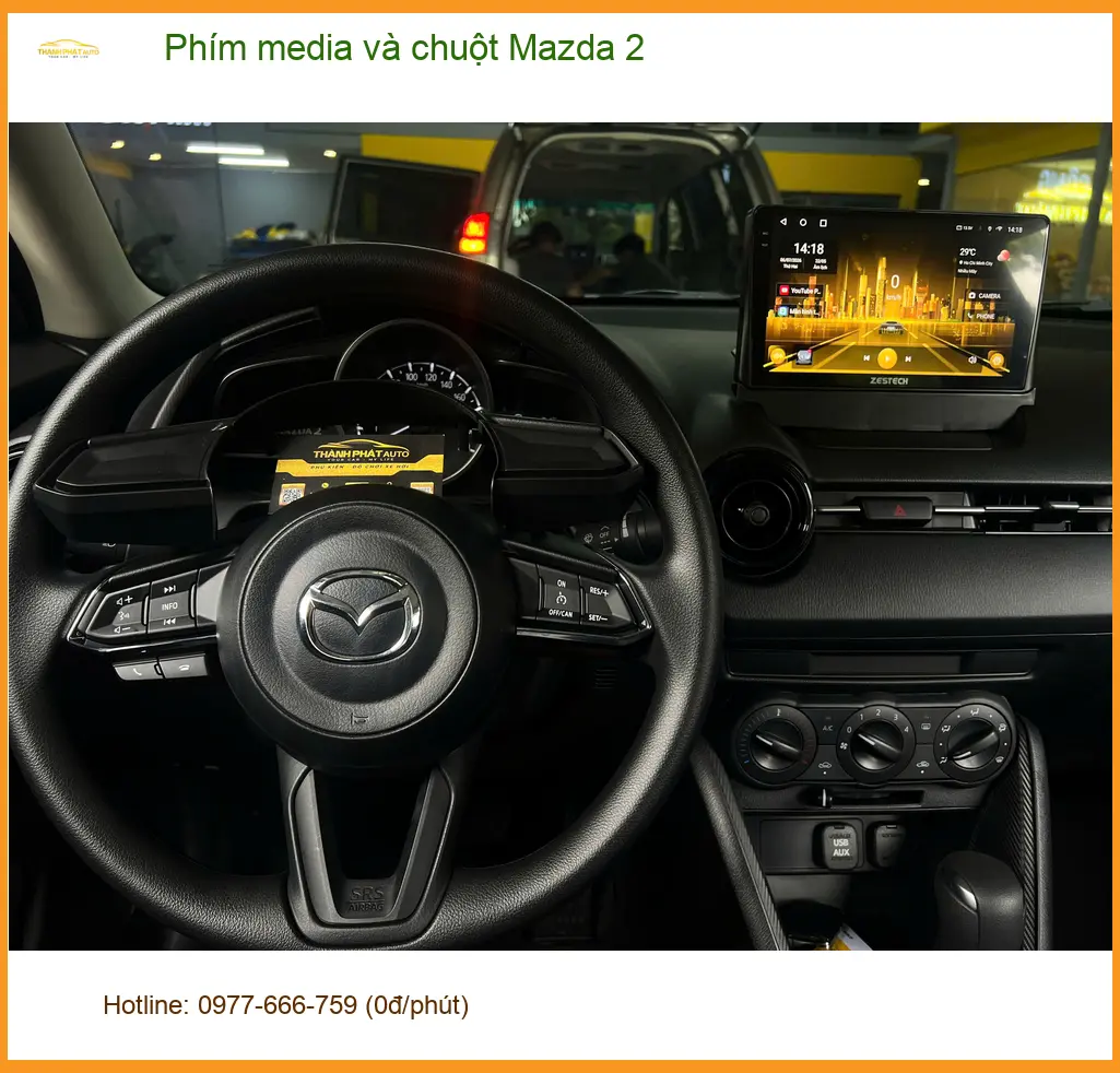 Anh Duy lắp phím media và chuột Mazda 2 tại Quận Tân Phú vì điều khiển zin bất tiện ảnh thực tế 3