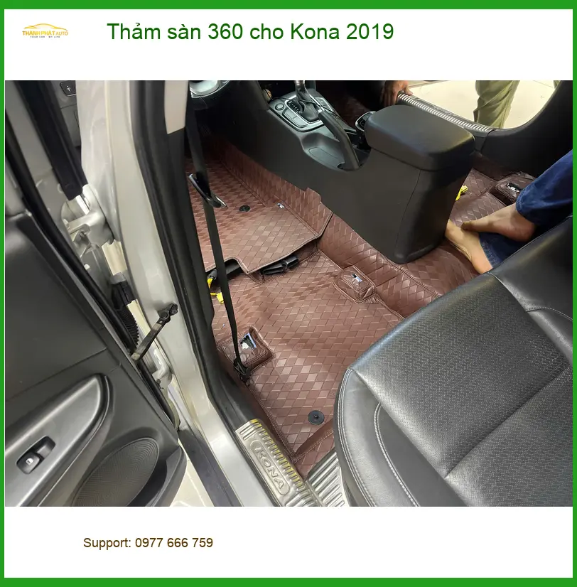 Anh Kiên lắp thảm sàn 360 cho Kona 2019 tại Quận Tân Phú để nội thất luôn sạch đẹp ảnh thực tế 5