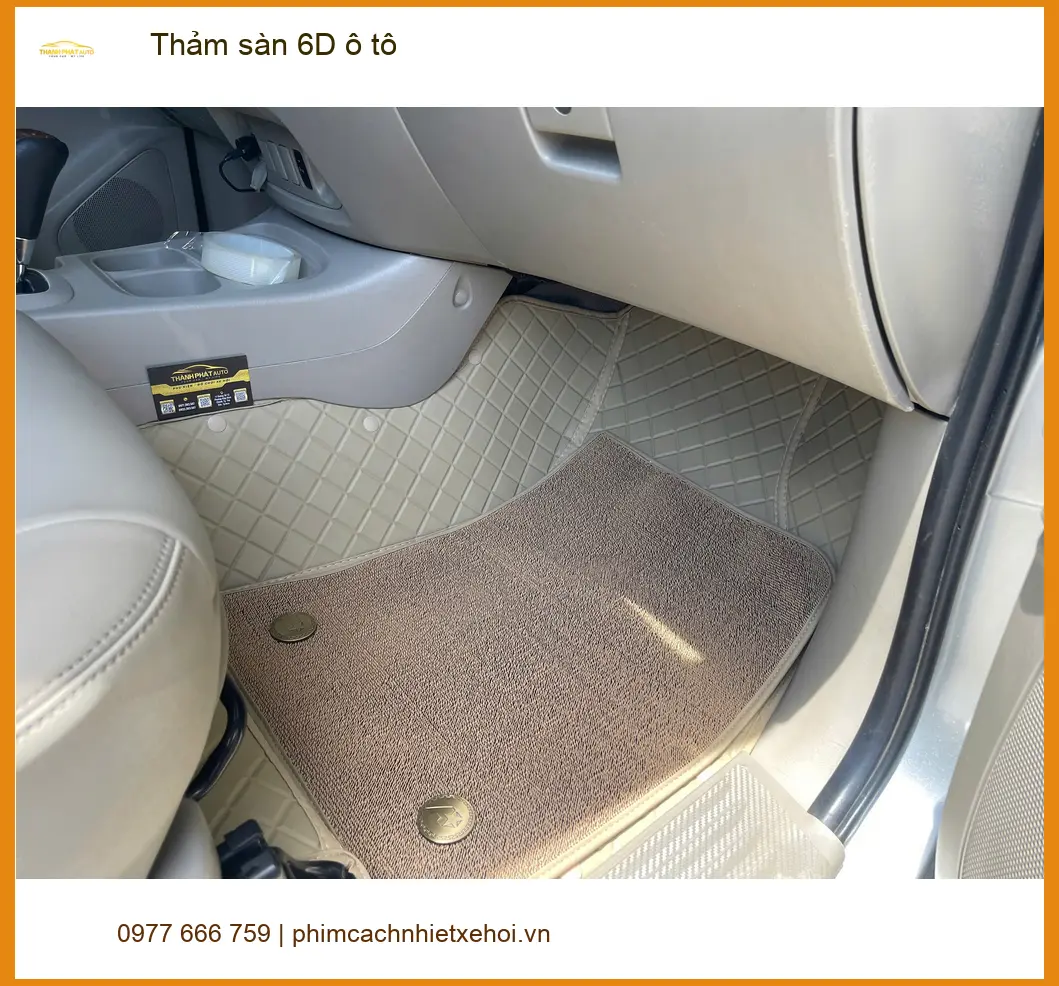 Anh Quang thay thảm sàn 6D ô tô cho Hyundai Santa Fe tại Hóc Môn để nội thất luôn sạch đẹp ảnh thực tế 5