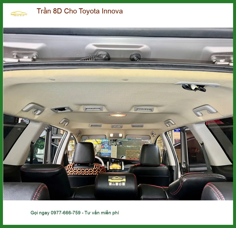 Anh Khang bọc Trần 8D Cho Toyota Innova tại Quận Bình Tân vì trần zin đã cũ và bám bụi