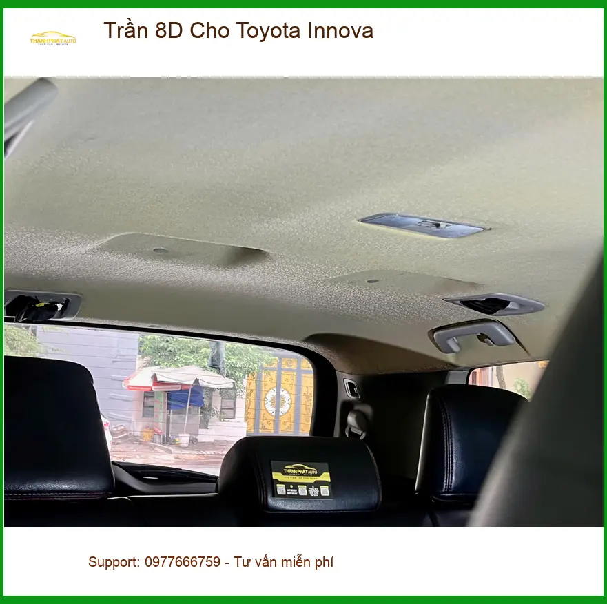 Anh Khang bọc Trần 8D Cho Toyota Innova tại Quận Bình Tân vì trần zin đã cũ và bám bụi ảnh thực tế 3