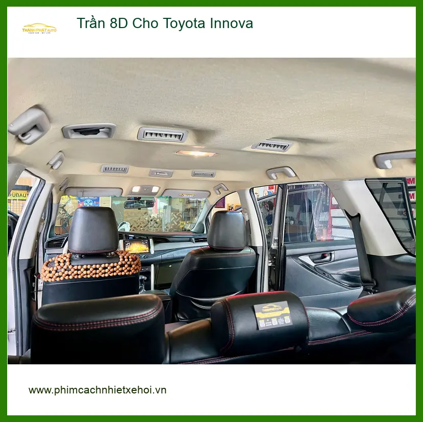 Anh Khang bọc Trần 8D Cho Toyota Innova tại Quận Bình Tân vì trần zin đã cũ và bám bụi ảnh thực tế 4