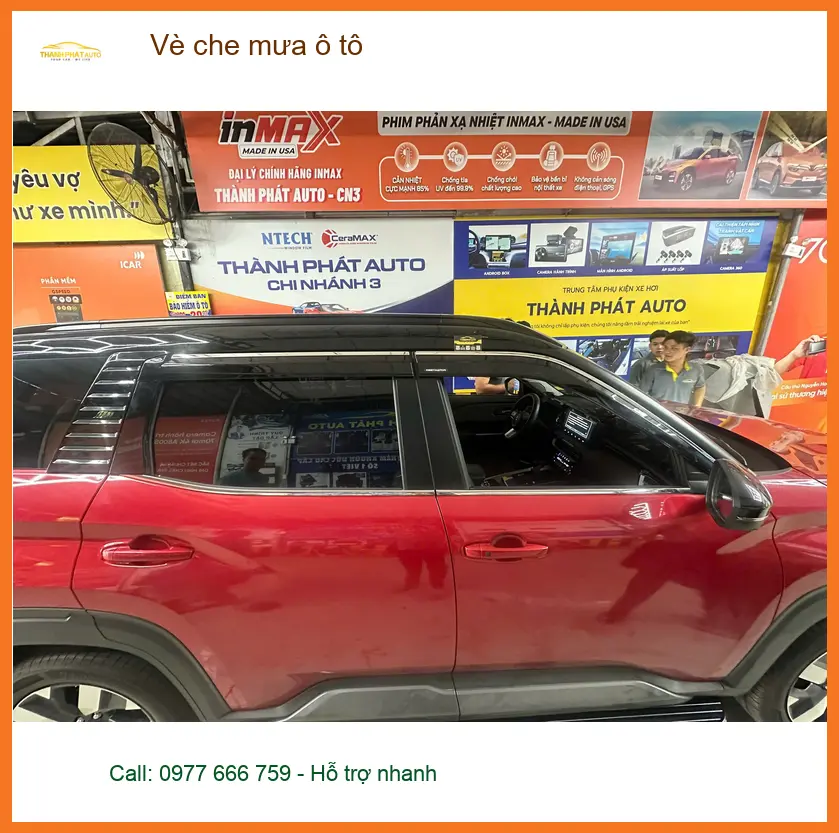 Chị Thùy Dương gắn vè che mưa ô tô Hyundai Creta tại Quận 12 chắn gió bụi ảnh thực tế 4