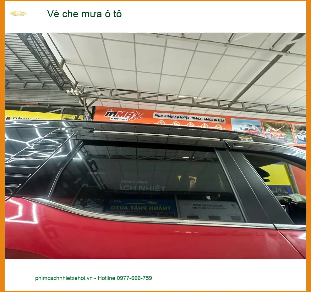 Chị Bích lắp vè che mưa ô tô Honda CRV tại Cần Giờ tránh nước mưa hắt vào ảnh thực tế 4